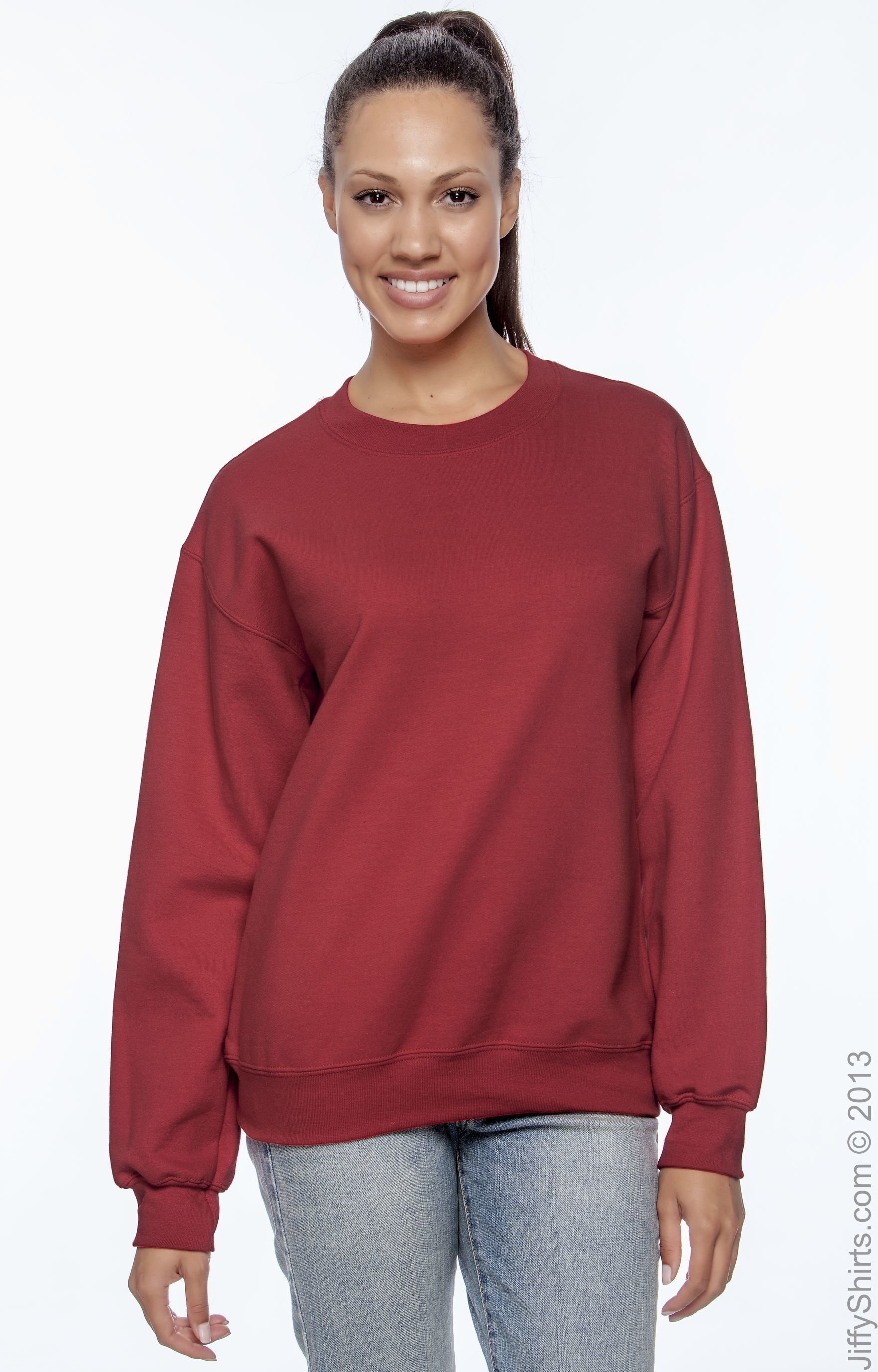 Unisex DryBlend® 50/50 Fleece Crew - Red