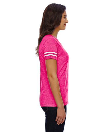 Women's Football T-Shirt - Vintage Heather Pink / Blend White