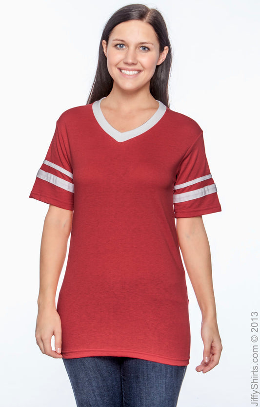 Unisex Sleeve Stripe Jersey - Red / White