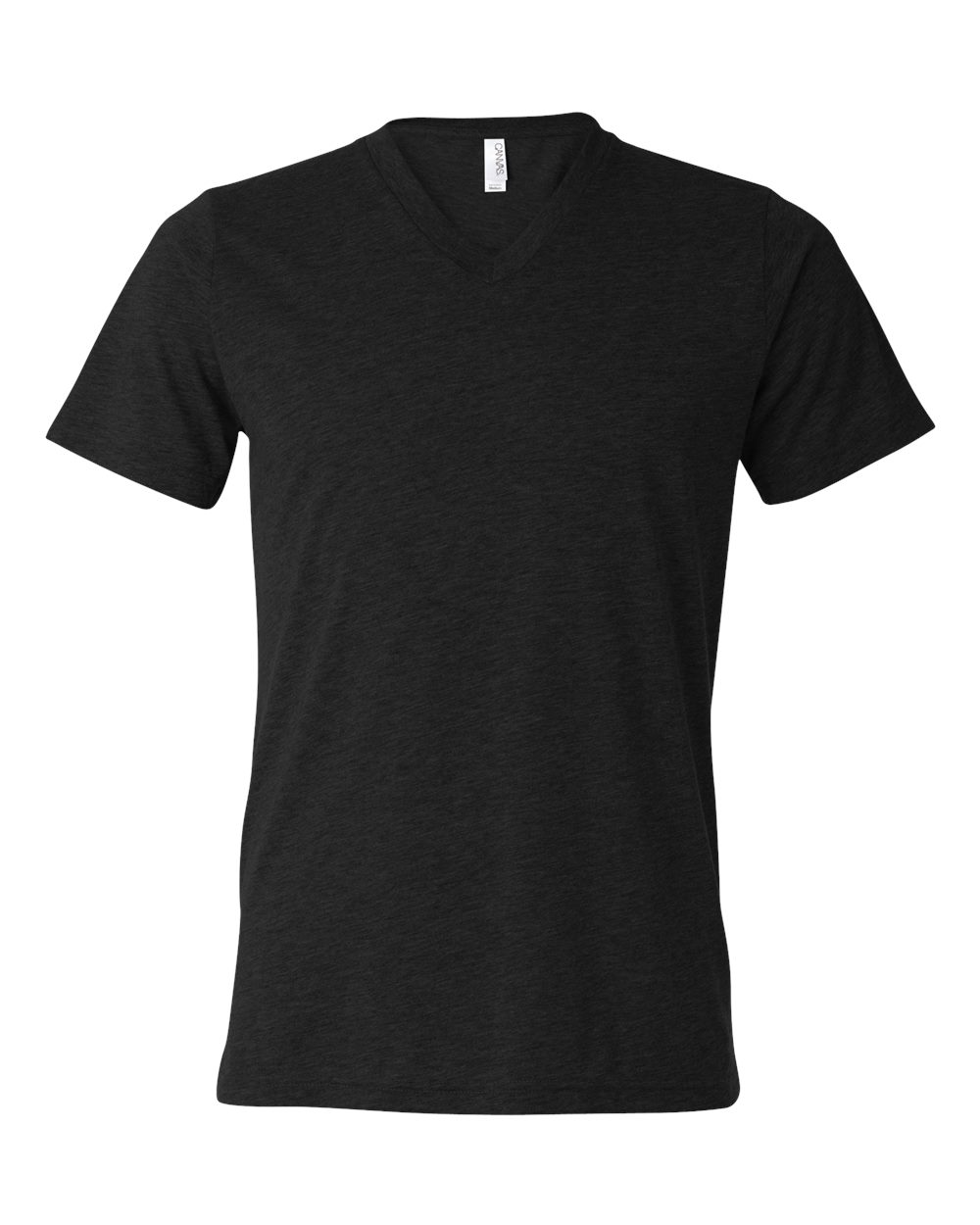 Unisex Triblend V-Neck T-Shirt - Heather Black Triblend