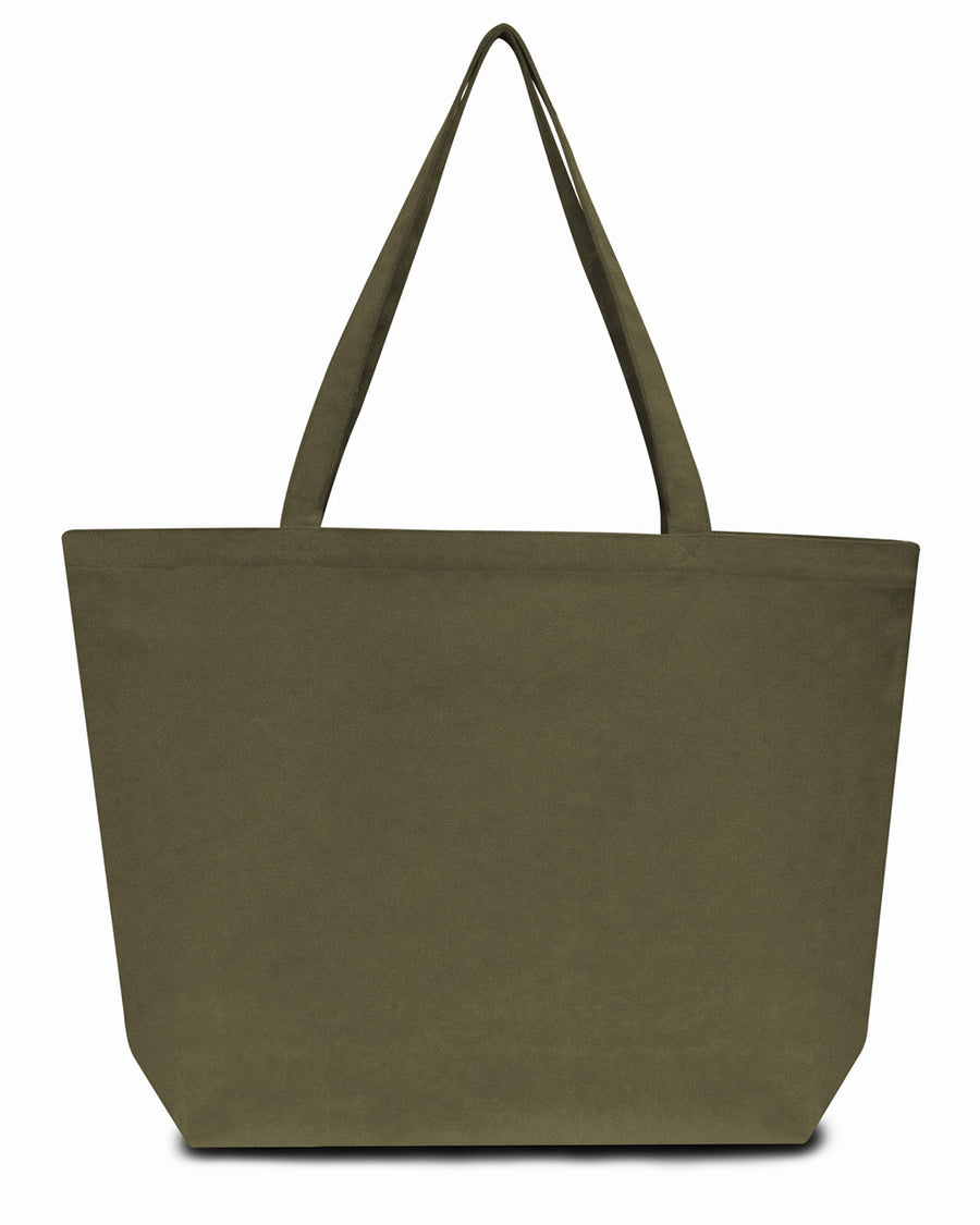 Seaside Cotton Pigment-Dyed Large Tote - Khaki Green