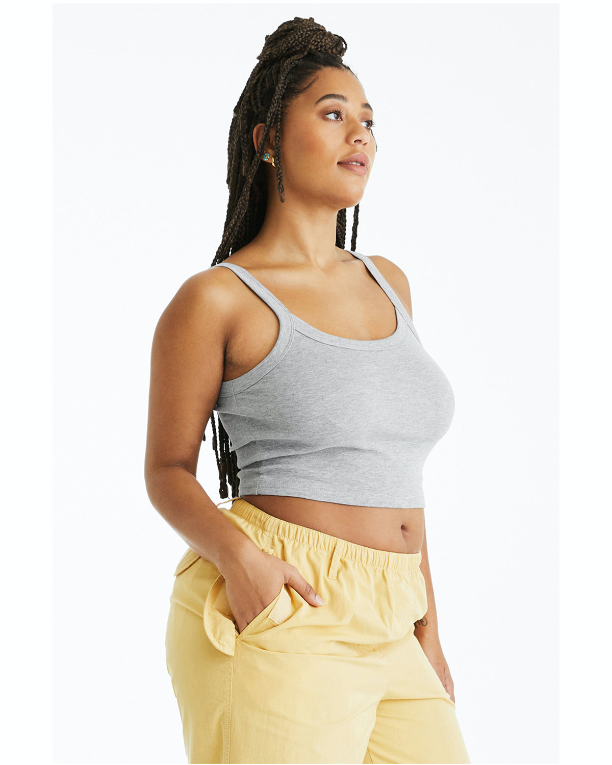 Women's Micro Ribbed Scoop Tank - Heather Athletic