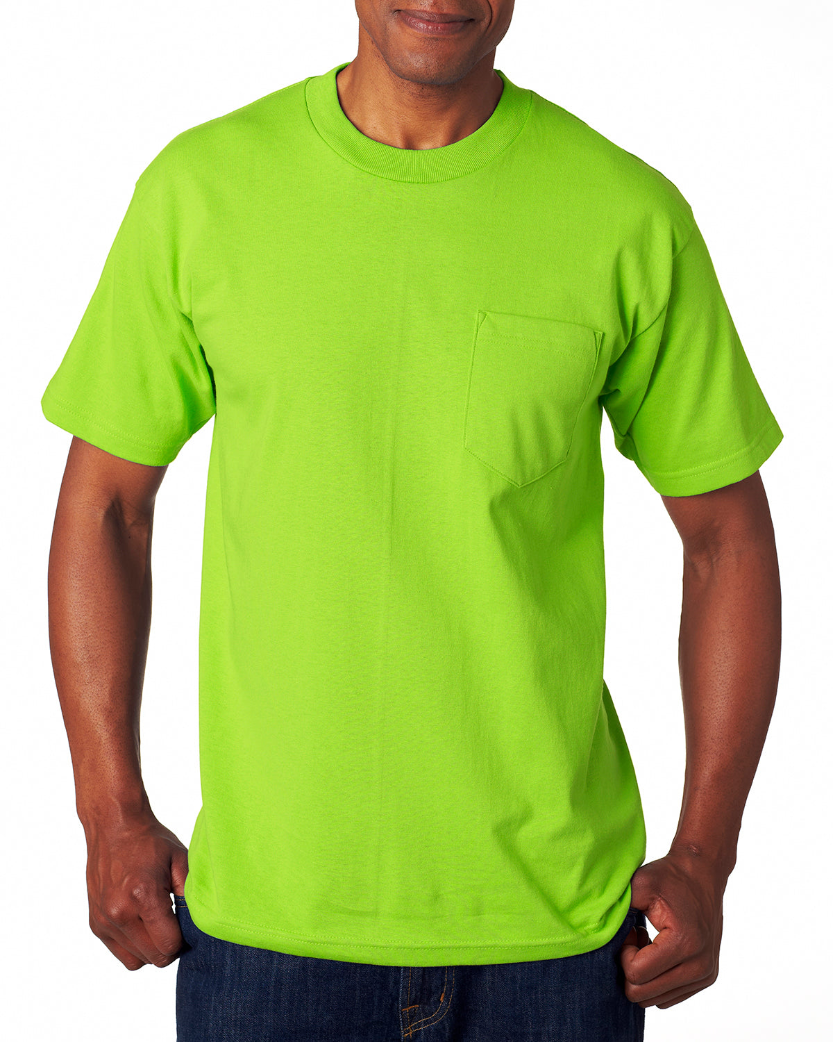 Unisex 100% Cotton Pocket T-Shirt - Lime Green
