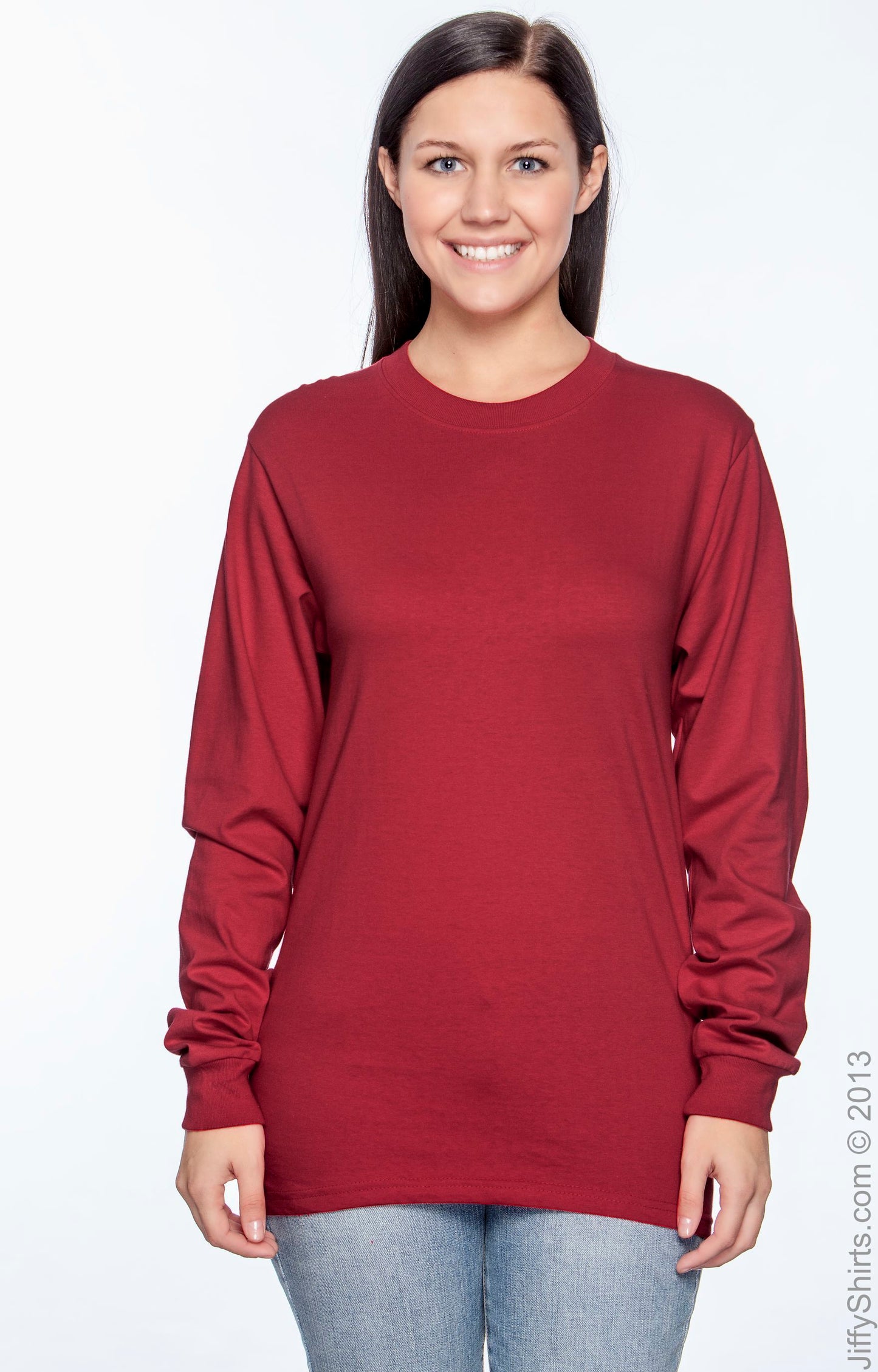 Beefy-T® Long Sleeve Tee - Deep Red