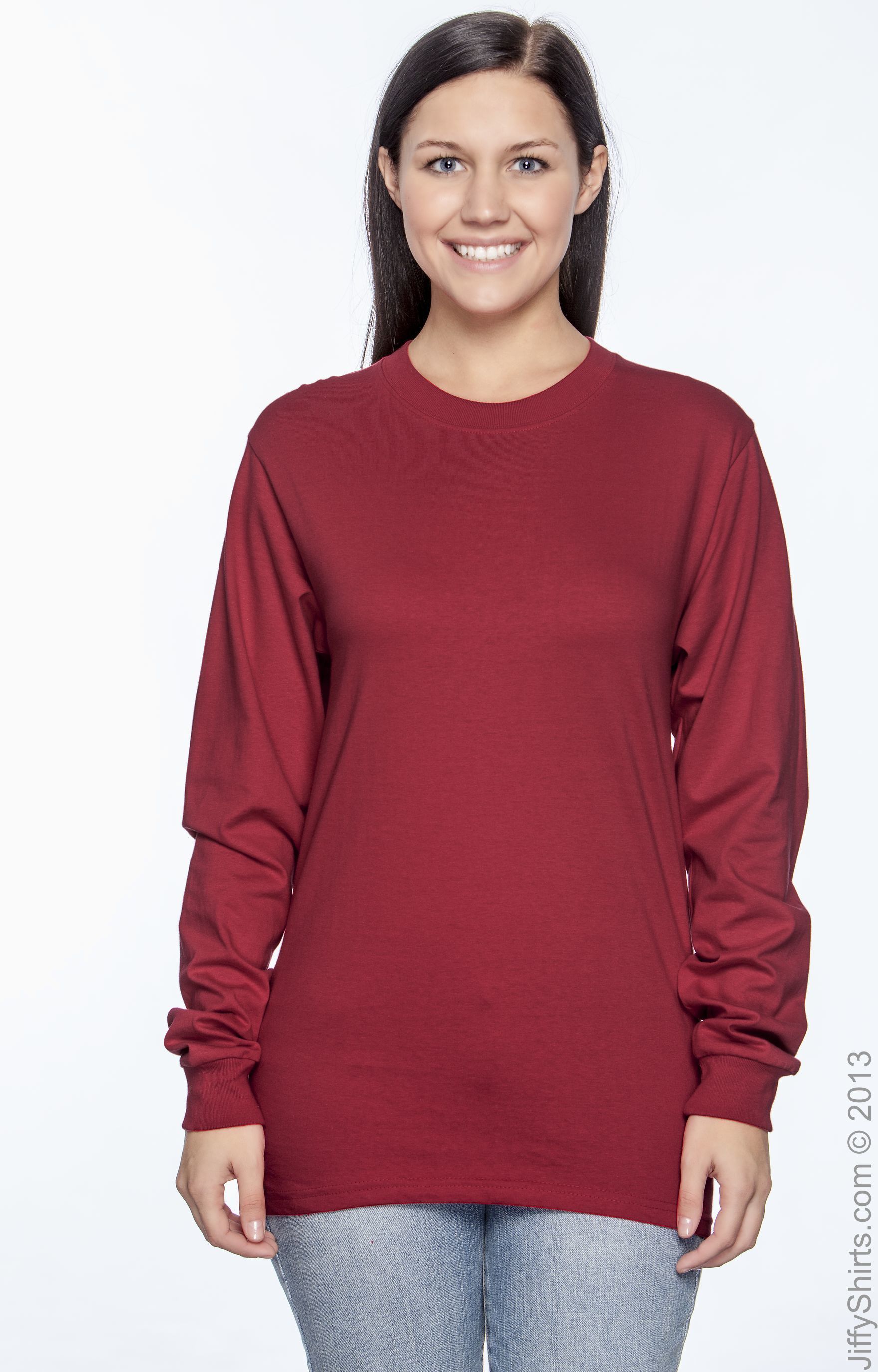Beefy-T® Long Sleeve Tee - Deep Red