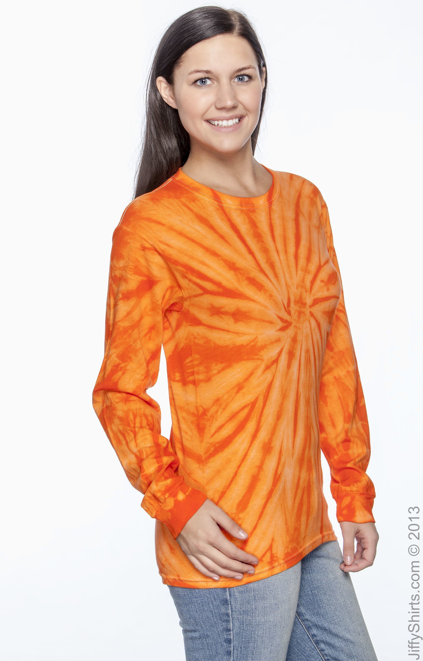 Unisex 100% Cotton Long-Sleeve T-Shirt - Spider Orange