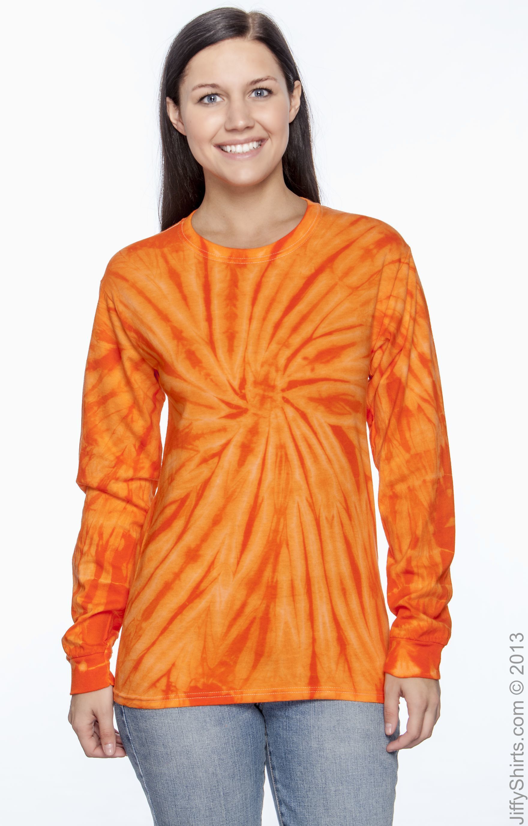 Unisex 100% Cotton Long-Sleeve T-Shirt - Spider Orange