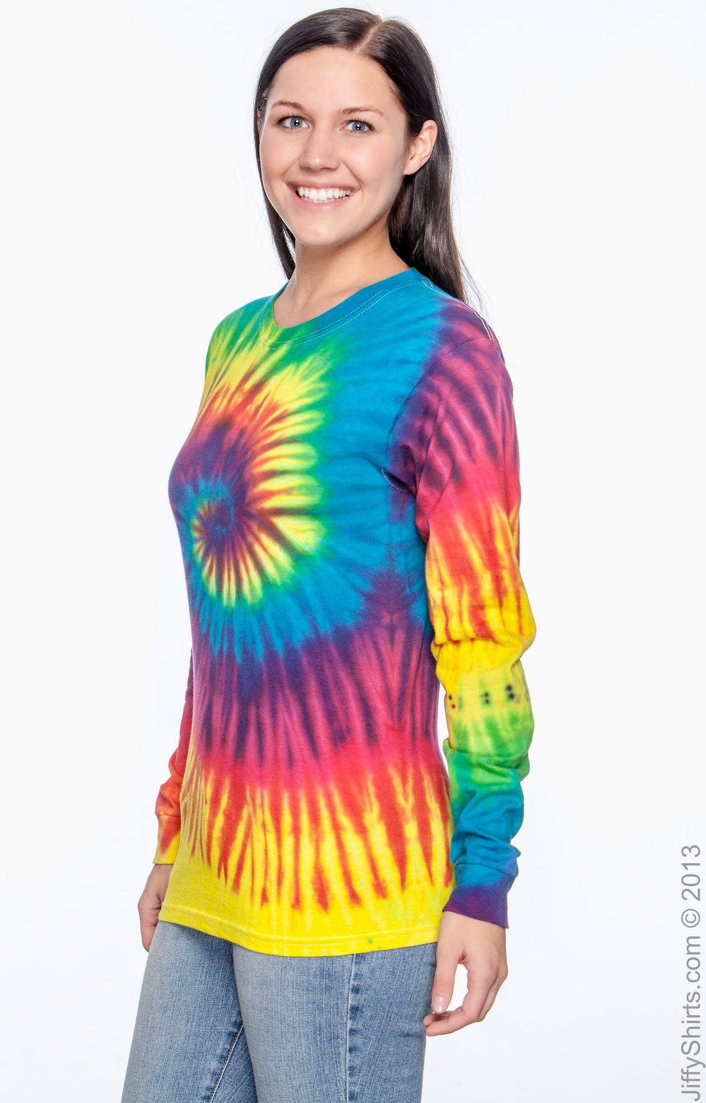 Unisex 100% Cotton Long-Sleeve T-Shirt - Reactive Rainbow