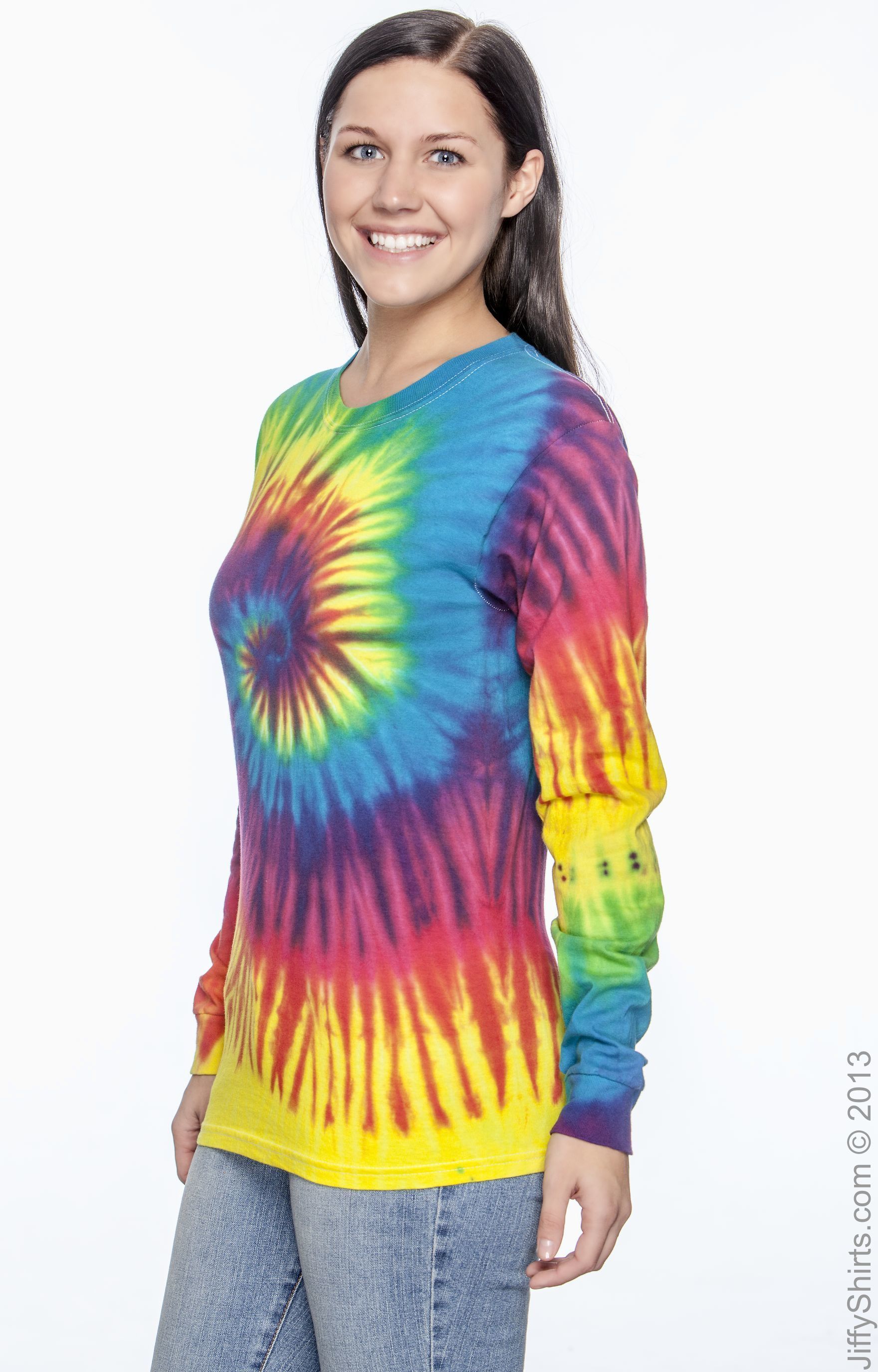Unisex 100% Cotton Long-Sleeve T-Shirt - Reactive Rainbow