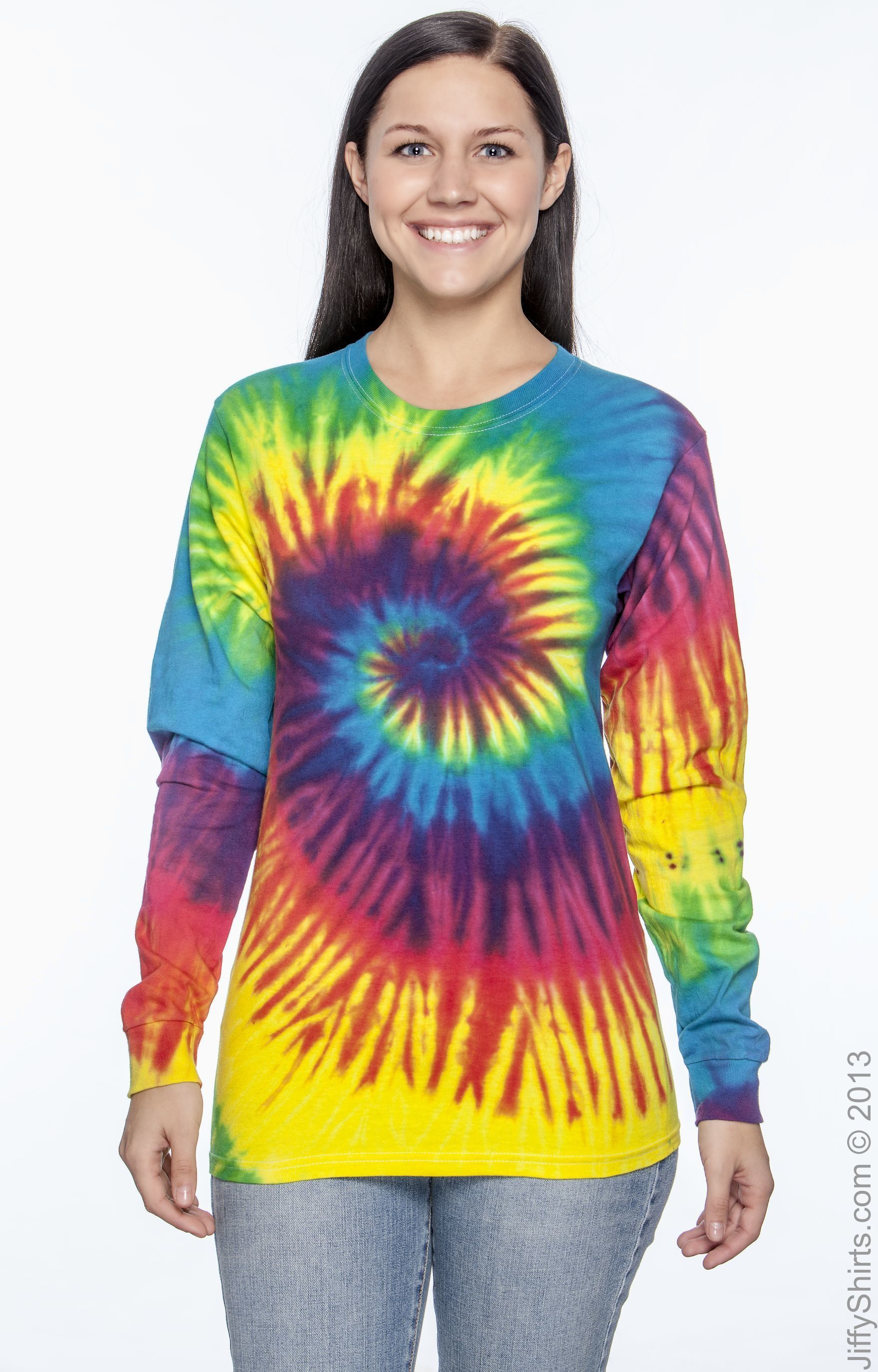 Unisex 100% Cotton Long-Sleeve T-Shirt - Reactive Rainbow