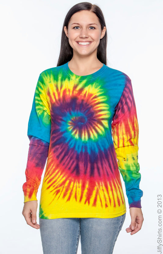 Unisex 100% Cotton Long-Sleeve T-Shirt - Reactive Rainbow