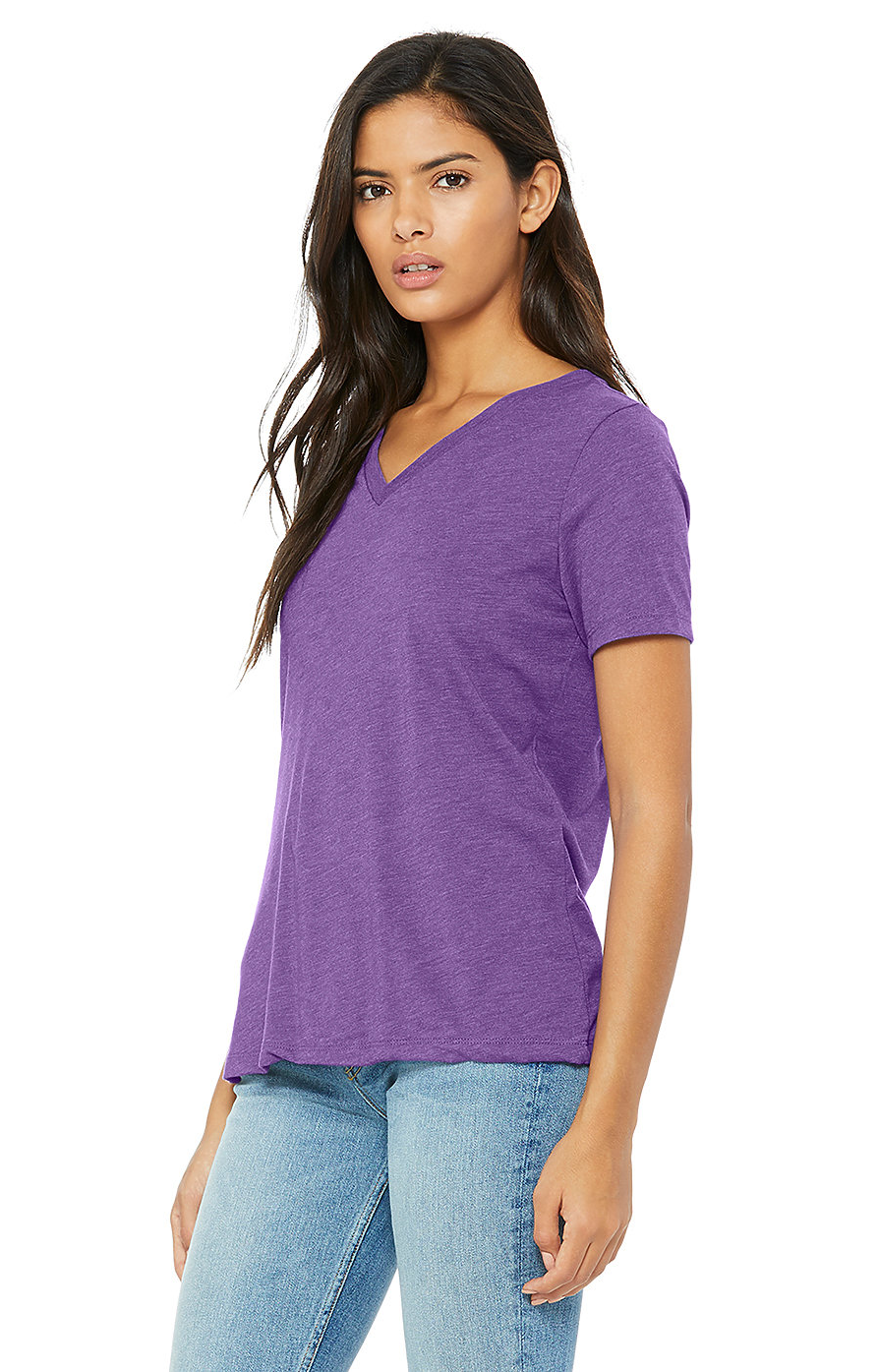 Women's Relaxed Jersey V-Neck T-Shirt - Purple Triblend