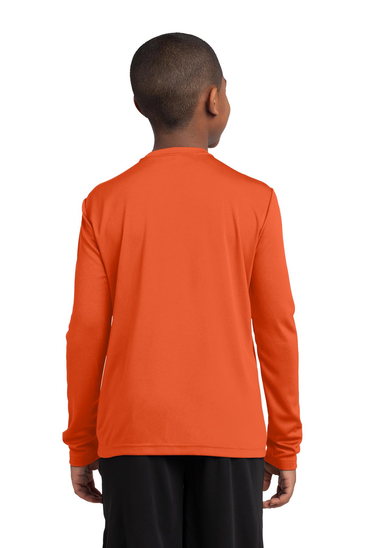 Youth Long Sleeve PosiCharge Competitor Tee - Deep Orange
