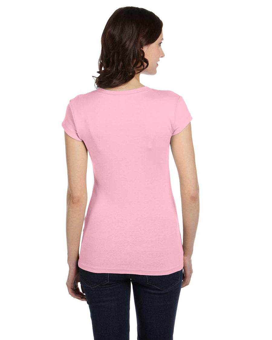 Women's Sheer Mini Rib Short-Sleeve T-Shirt - Pink