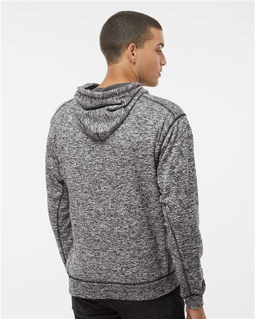J. America 8613 Charcoal Fleck — on model back