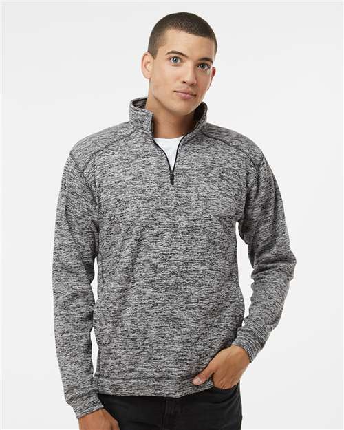 J. America 8614 Charcoal Fleck — on model front
