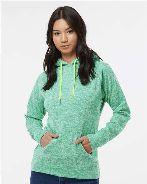 J. America 8616 Emerald/ Neon Yellow — on model front