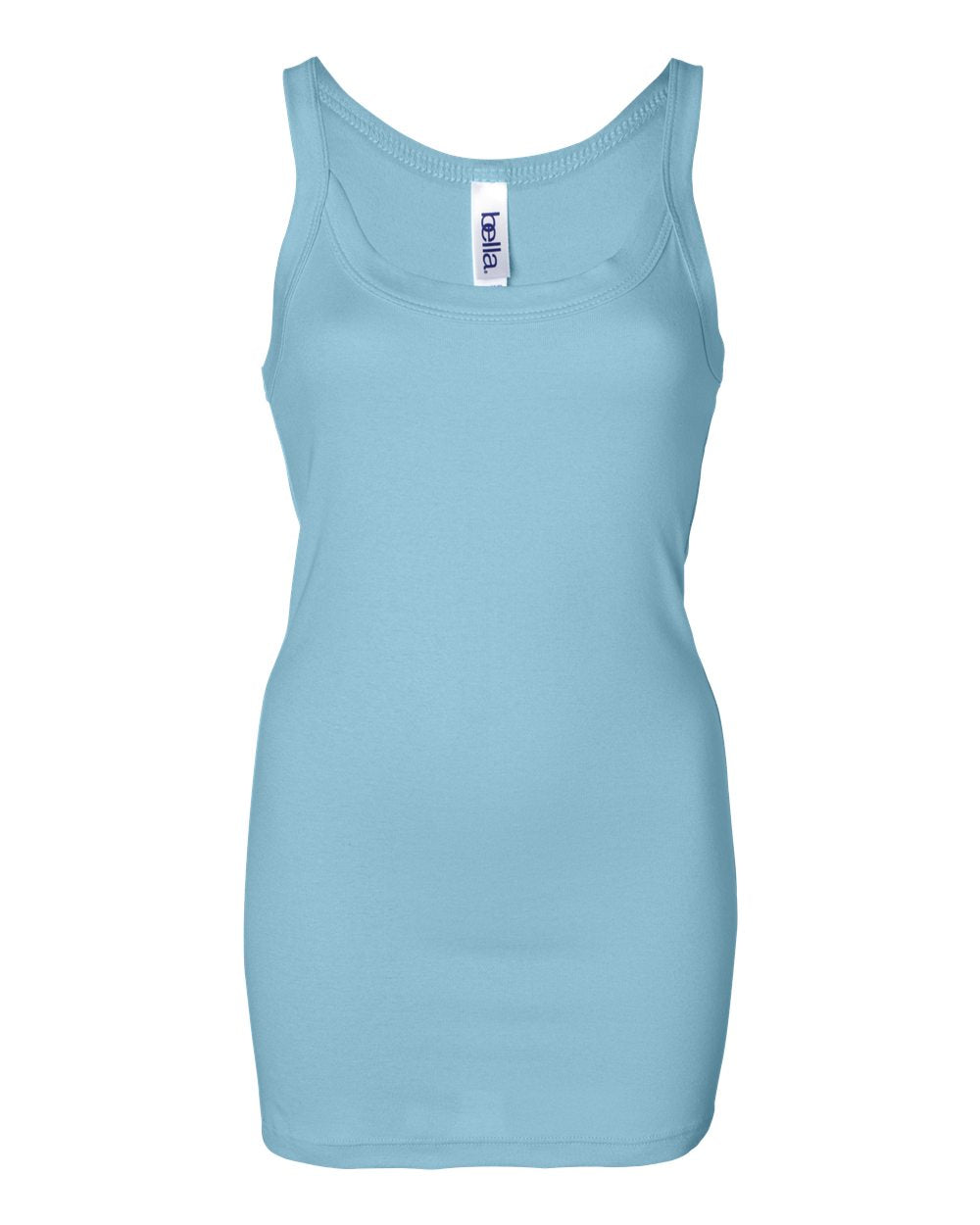 Women's Sheer Mini Rib Thin Strap Tank - Light Aqua