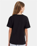 Hanes 498Y Black — on model back