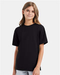 Hanes 498Y Black — on model front