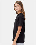 Hanes 498Y Black — on model side
