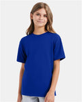 Hanes 498Y Deep Royal — on model front