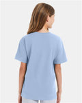 Hanes 498Y Light Blue — on model back