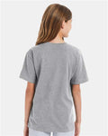 Hanes 498Y Light Steel — on model back