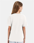 Hanes 498Y White — on model back
