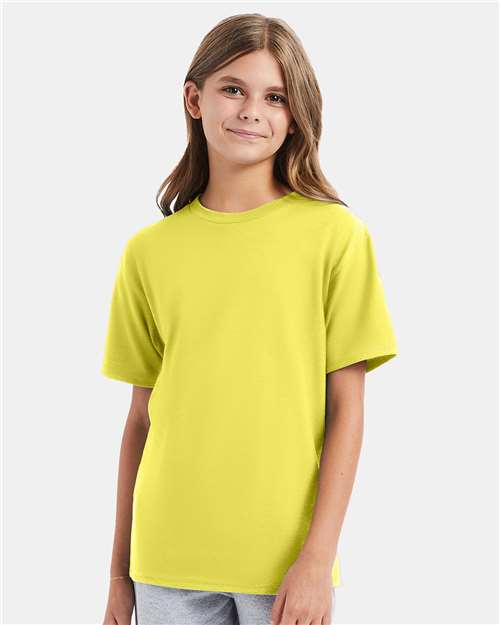 Hanes 498Y Yellow — on model front