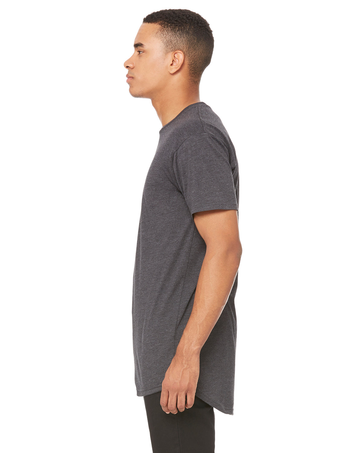 Men's Long Body Urban T-Shirt - Heather Dark Gray
