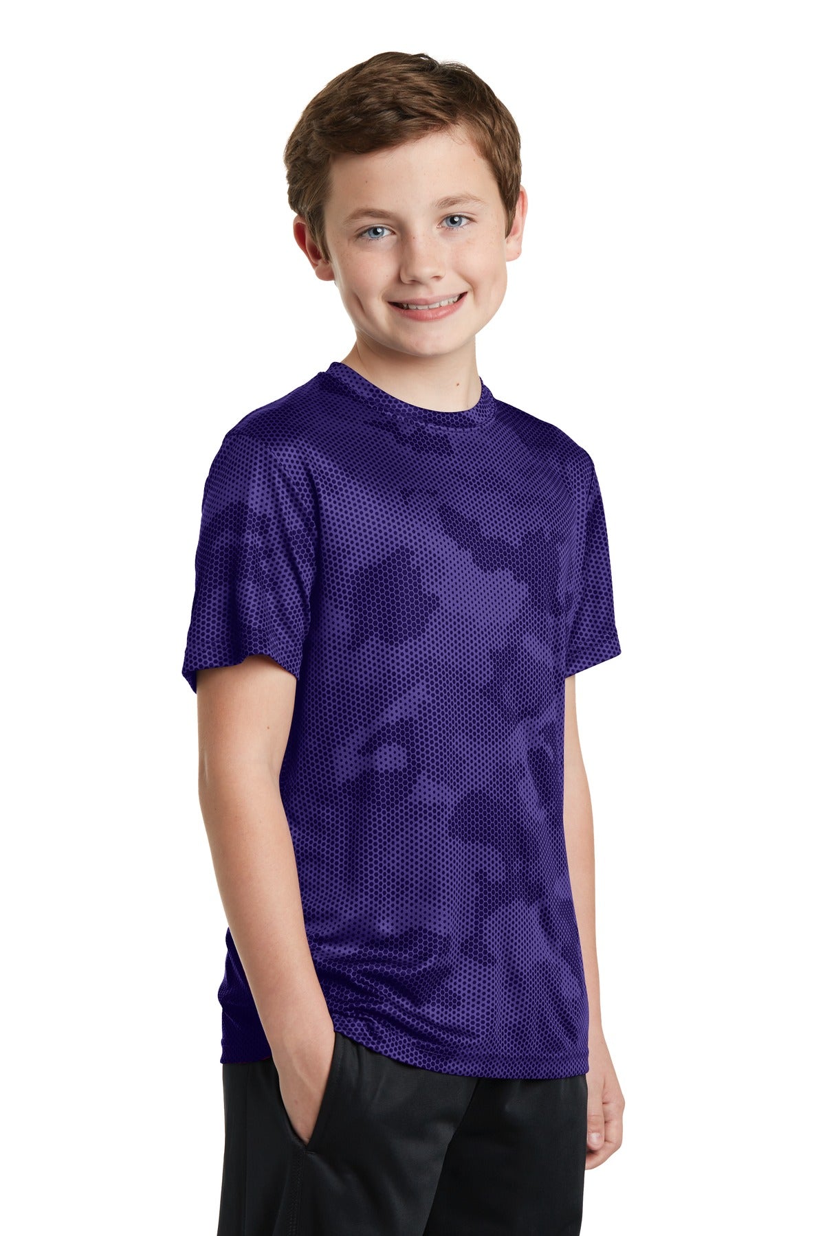 Youth CamoHex Tee - Purple