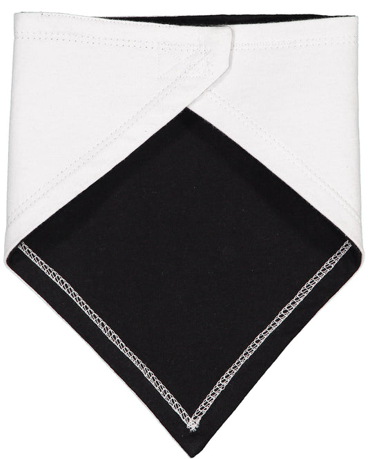 Infant Premium Jersey Bandana Bib - White / Black