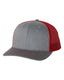 Richardson 112 - Snapback Trucker Cap - Heather Gray / Red