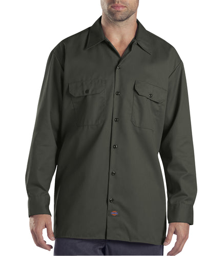 Unisex Long-Sleeve Work Shirt - Olive Green