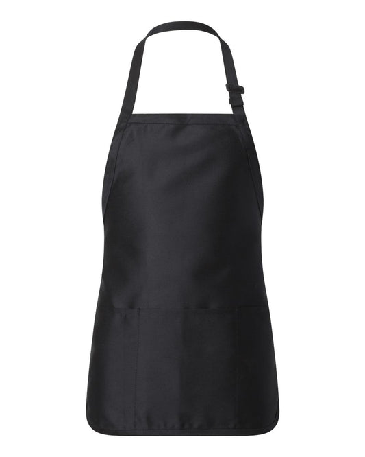 Full-Length Apron with Pouch Pocket - Black