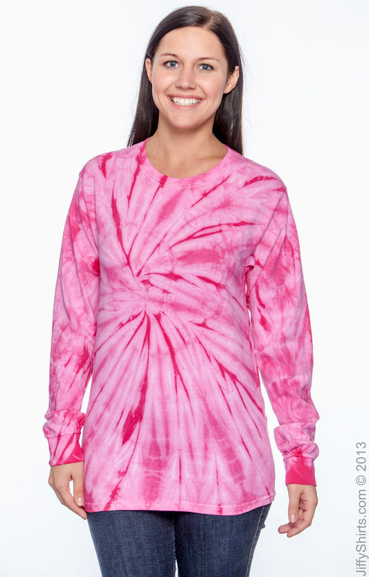 Unisex 100% Cotton Long-Sleeve T-Shirt - Spider Pink