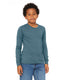 Bella + Canvas 3501YCVC - Youth Heather CVC Long Sleeve Tee - Heather Deep Teal