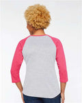 LAT 3530 Vintage Heather/ Vintage Hot Pink — on model back