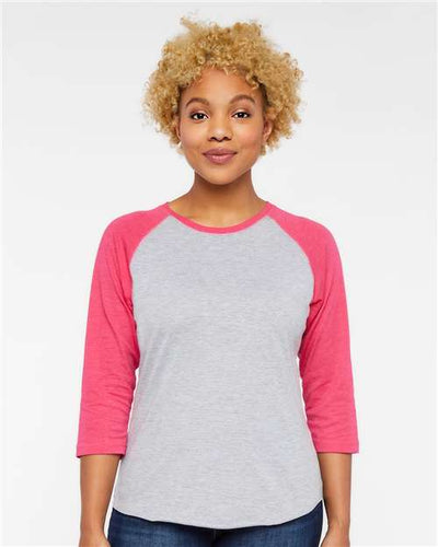 LAT 3530 Vintage Heather/ Vintage Hot Pink — on model front