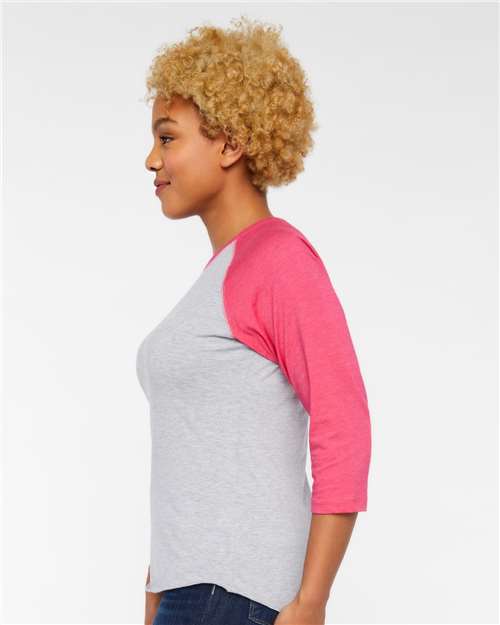 LAT 3530 Vintage Heather/ Vintage Hot Pink — on model side