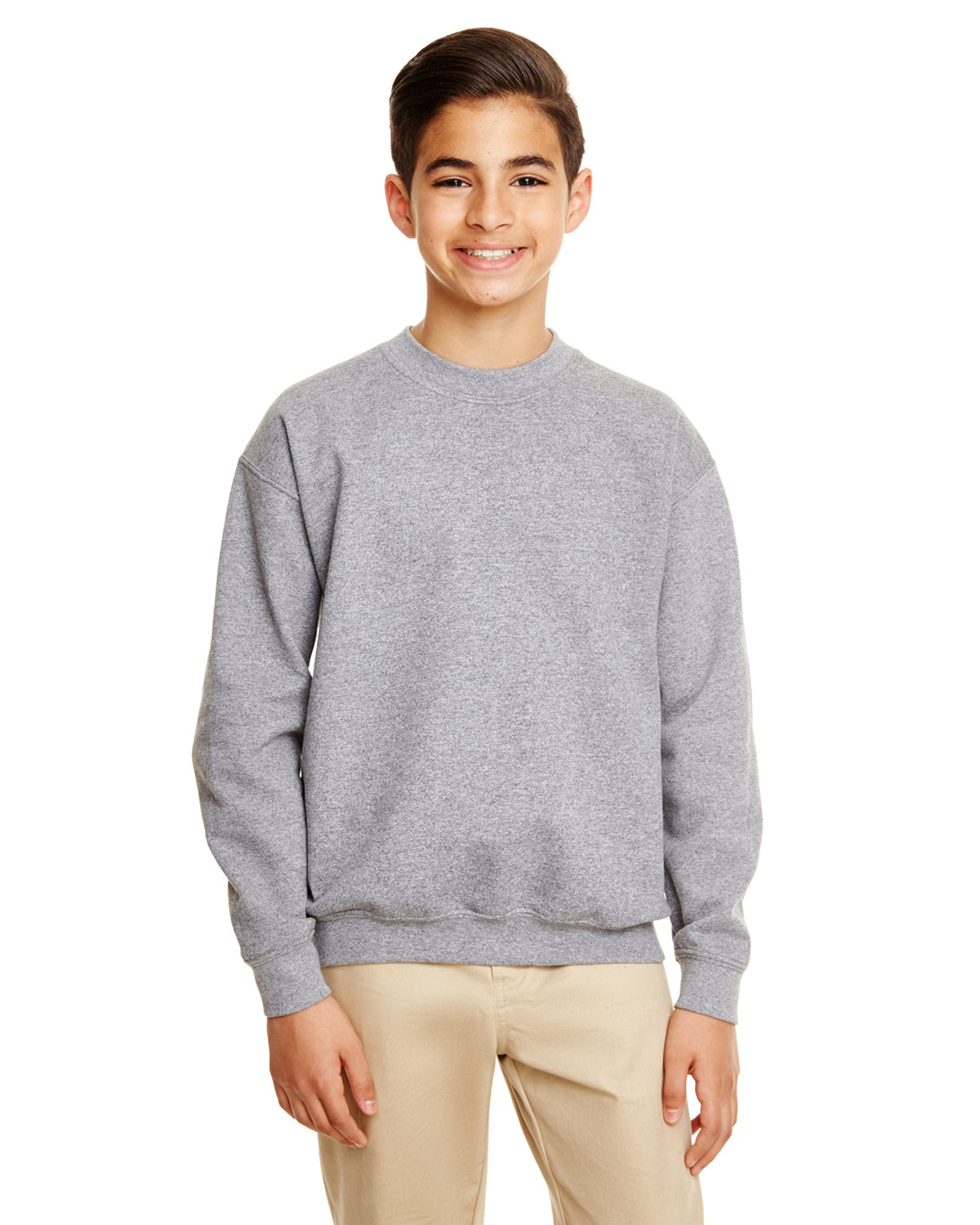 Youth Heavy Blend��� 50/50 Fleece Crew - Graphite Heather