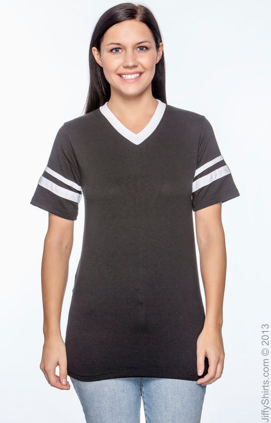 Unisex Sleeve Stripe Jersey - Black / White