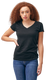 Tultex 0214TC - Women's Slim Fit Fine Jersey V-Neck - Black