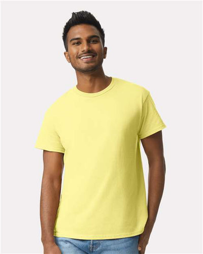 Gildan 2000 Cornsilk — on model front