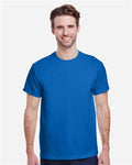 Gildan 5000 Neon Blue — on model front