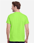Gildan 5000 Neon Green — on model back