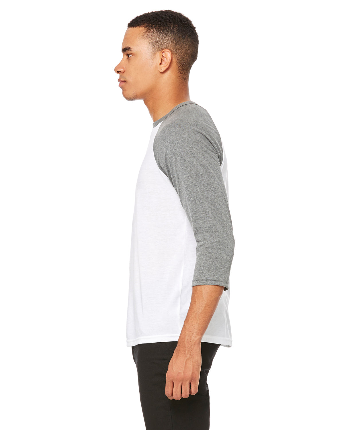 Unisex 3/4-Sleeve Baseball T-Shirt - White / Heather Deep