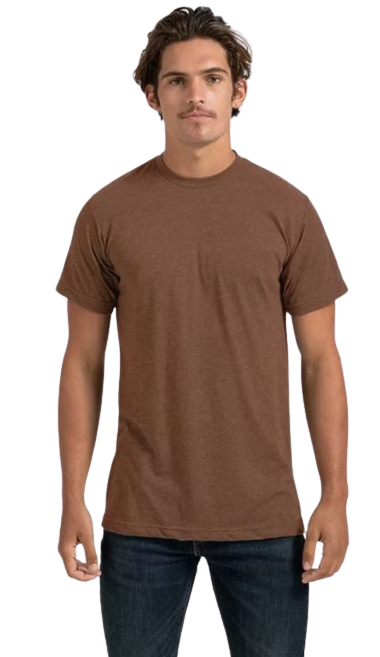 Unisex Poly-Rich Tee - Heather Brown