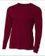 A4 NB3165 - Youth Long Sleeve Cooling Performance Crew Shirt - Maroon